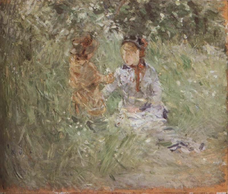 Berthe Morisot The woman and children are in the park China oil painting art